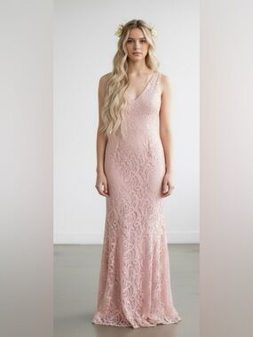 NWT -MADE for Impulse Elegant Dusty Rose Pink Lace Sleeveless Dress